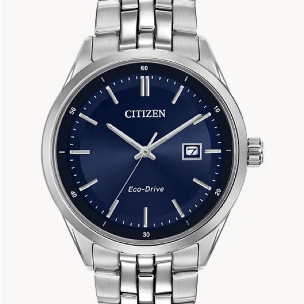 Citizen Eco-Drive Blue Dial Silver Watch